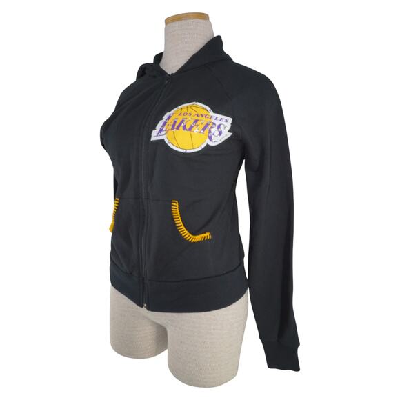 Vintage Majestic Threads Los Angeles Lakers Zip Hoodie Made in USA Women’s Small - Picture 2 of 6